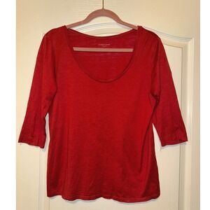 Eileen Fisher orange silk T-shirt,‎ size medium